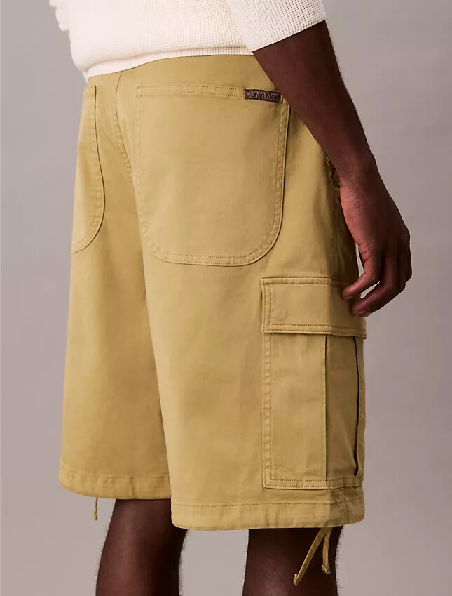 Calções cargo em sarja Cotton Stretch de algodão Calções cargo em sarja Cotton Stretch de algodão