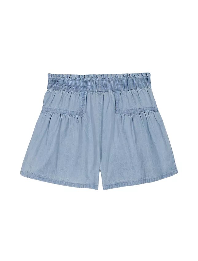 Calções com laço na cintura para meninas Calções com laço na cintura para meninas