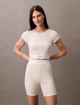 Calções de ciclismo em malha Cotton Stretch de algodão
