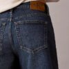 Calções de Denim com bainha enrolada e corte em A