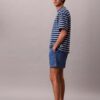 Calções de Denim com mistura de linho Calções de Denim com mistura de linho