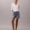 Calções de Denim em linha A