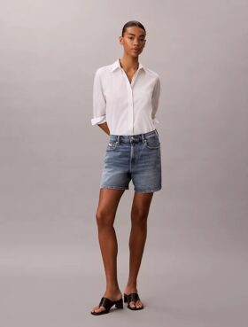 Calções de Denim em linha A