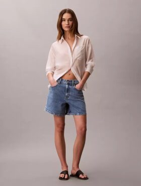 Calções de Denim em linha A