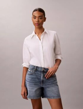 Calções de Denim em linha A