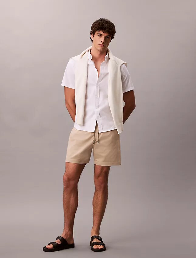 Calções de ganga Cotton Stretch de algodão Calções de ganga Cotton Stretch de algodão