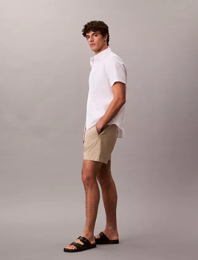 Calções de ganga Cotton Stretch de algodão Calções de ganga Cotton Stretch de algodão