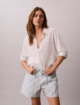 Calções de popeline de algodão estampados