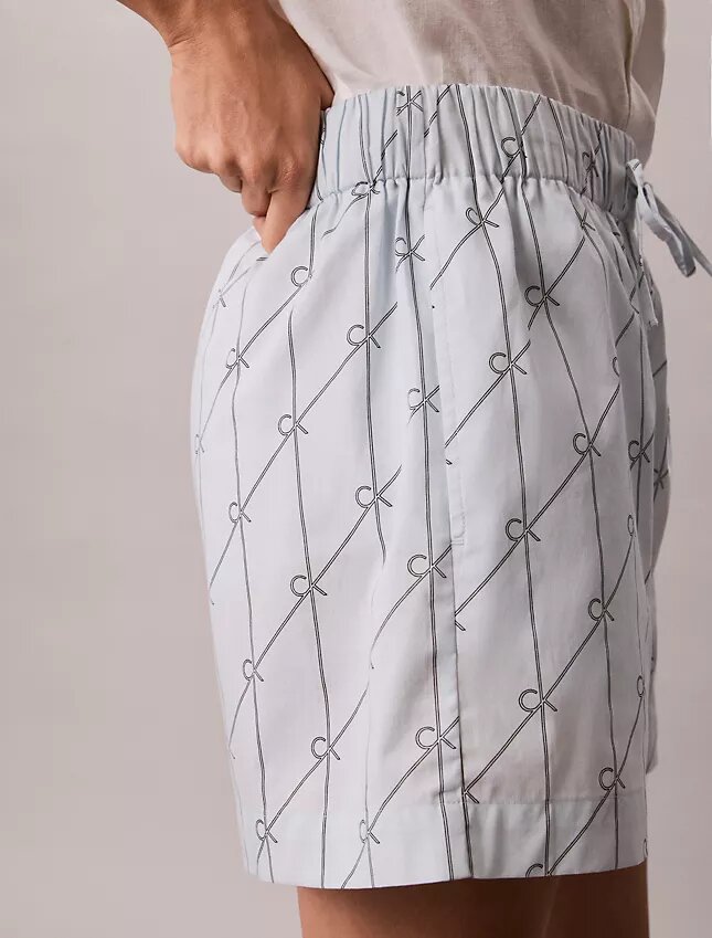 Calções de popeline de algodão estampados Calções de popeline de algodão estampados