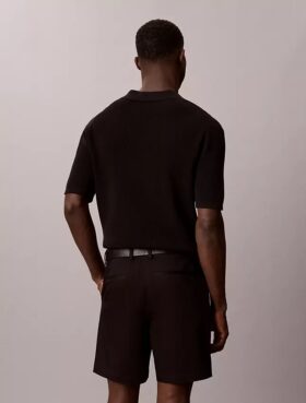 Calções retos em Cotton Stretch