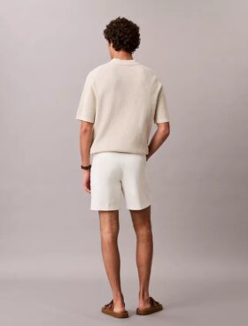 Calções retos em Cotton Stretch