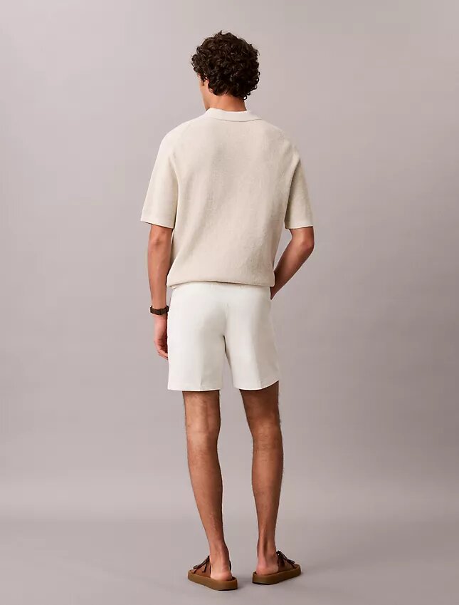 Calções retos em Cotton Stretch Calções retos em Cotton Stretch