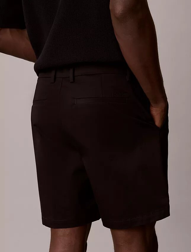 Calções retos em Cotton Stretch Calções retos em Cotton Stretch