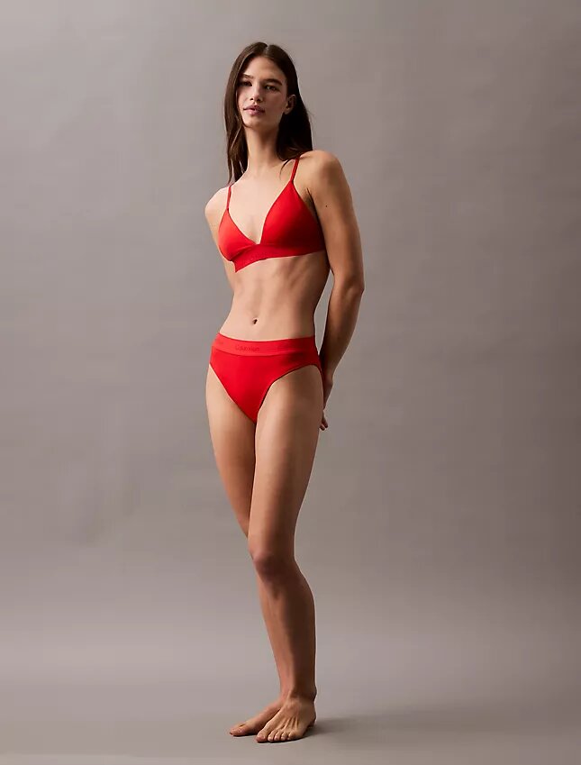 Calção de banho de Bikini com logótipo moderno Calção de banho de Bikini com logótipo moderno