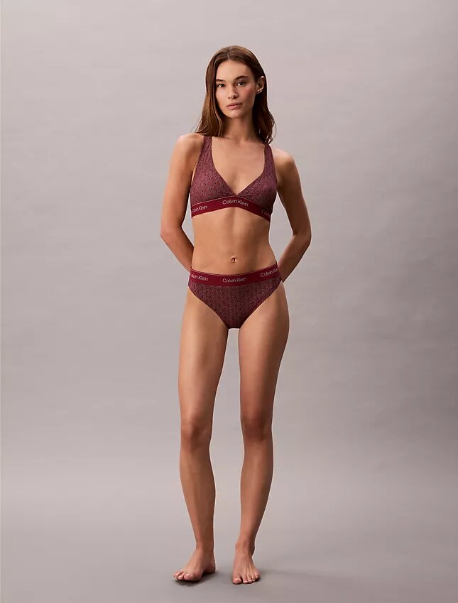 Calção de banho de Bikini com logótipo moderno Calção de banho de Bikini com logótipo moderno