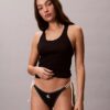 Calção de Bikini com monograma gráfico e atilhos laterais Calção de Bikini com monograma gráfico e atilhos laterais