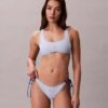 Calção de Bikini com monograma gráfico e atilhos laterais Calção de Bikini com monograma gráfico e atilhos laterais