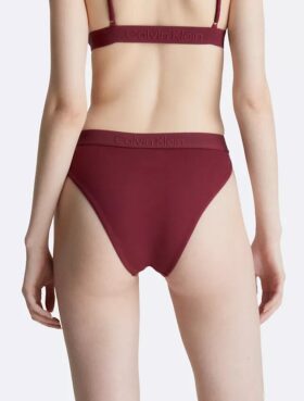 Calço de Bikini de cintura alta em tom sobre tom