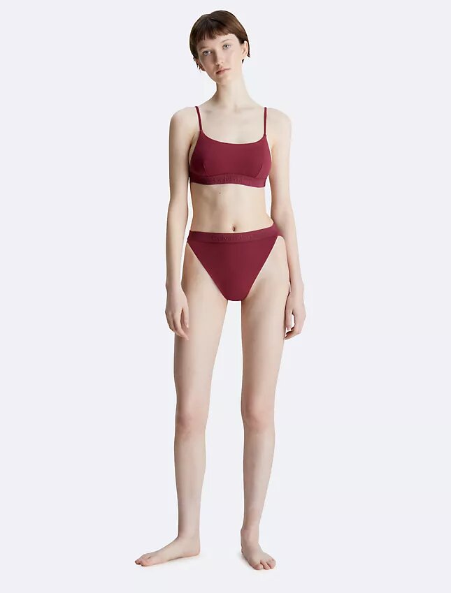 Calço de Bikini de cintura alta em tom sobre tom Calço de Bikini de cintura alta em tom sobre tom
