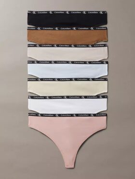 Calvin Klein 1996 Cotton Stretch Thong, Embalagem de 7 Unidades