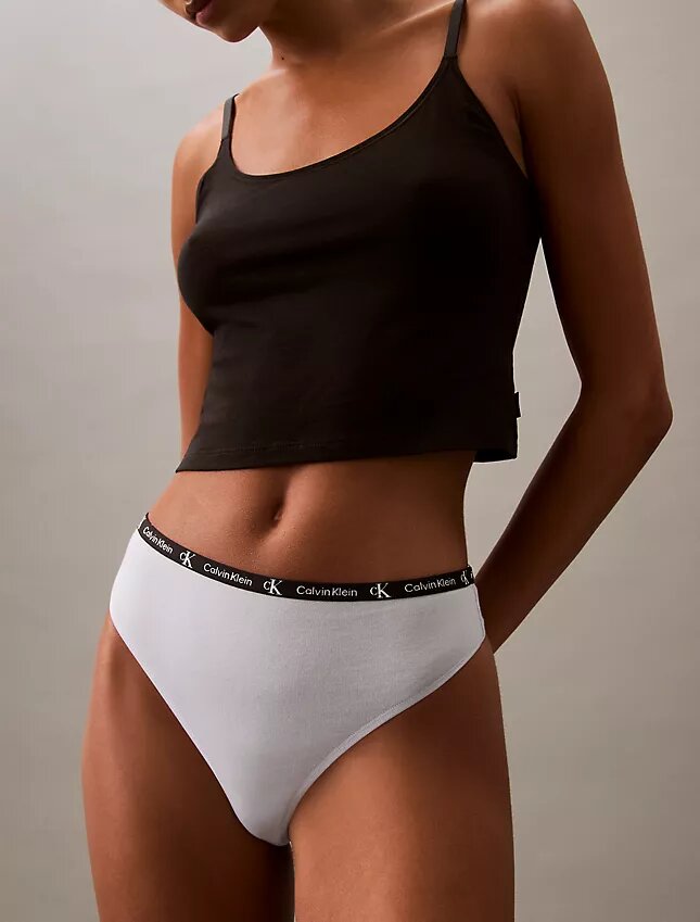 Calvin Klein 1996 Cotton Stretch Thong, Embalagem de 7 Unidades Calvin Klein 1996 Cotton Stretch Thong, Embalagem de 7 Unidades