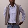 Camisa clássica com botões em listras de Cotton Stretch