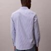 Camisa clássica com botões em listras de Cotton Stretch