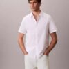 Camisa clássica com botões em seersucker