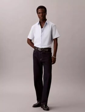 Camisa clássica de botões em Cotton Stretch