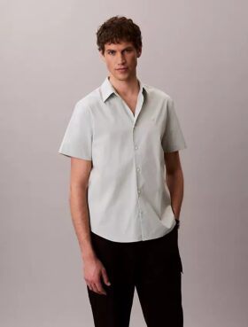 Camisa clássica de botões em Cotton Stretch