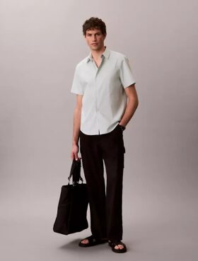 Camisa clássica de botões em Cotton Stretch