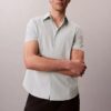 Camisa clássica de botões em Cotton Stretch