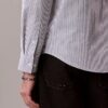 Camisa clássica de botões em oxford de algodão Cotton Stretch às riscas