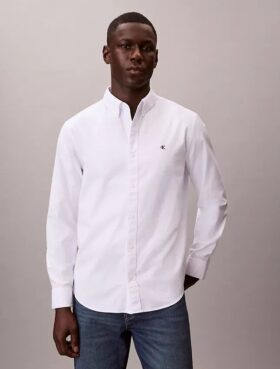 Camisa clássica de botões em tecido Oxford liso