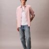 Camisa clássica de botões Oxford às riscas