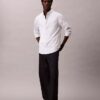 Camisa clássica de botões Oxford às riscas