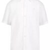 Camisa clássica de botões para meninos com riscas texturizadas Camisa clássica de botões para meninos com riscas texturizadas
