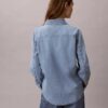 Camisa clássica de Denim com botões