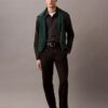 Camisa clássica de flanela com padrão houndstooth e botões