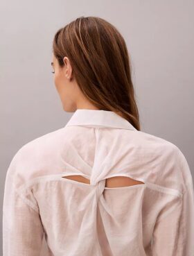 Camisa clássica de voile com botões