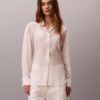 Camisa clássica de voile com botões Camisa clássica de voile com botões