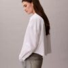 Camisa curta de popeline com botões e corte descontraído Camisa curta de popeline com botões e corte descontraído