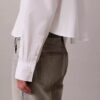 Camisa curta de popeline com botões e corte descontraído Camisa curta de popeline com botões e corte descontraído