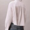 Camisa curta e larga de popeline de algodão com botões Camisa curta e larga de popeline de algodão com botões