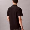 Camisa de algodão elástico com botões e corte justo Camisa de algodão elástico com botões e corte justo