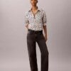 Camisa de botões com aba enrolada em Lyocell Camisa de botões com aba enrolada em Lyocell