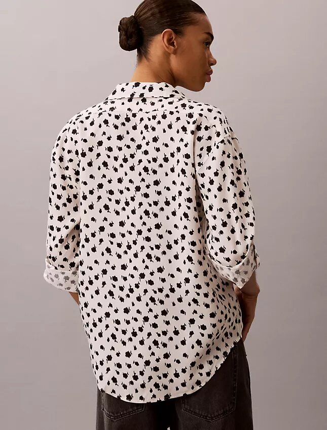 Camisa de botões com aba enrolada em Lyocell Camisa de botões com aba enrolada em Lyocell