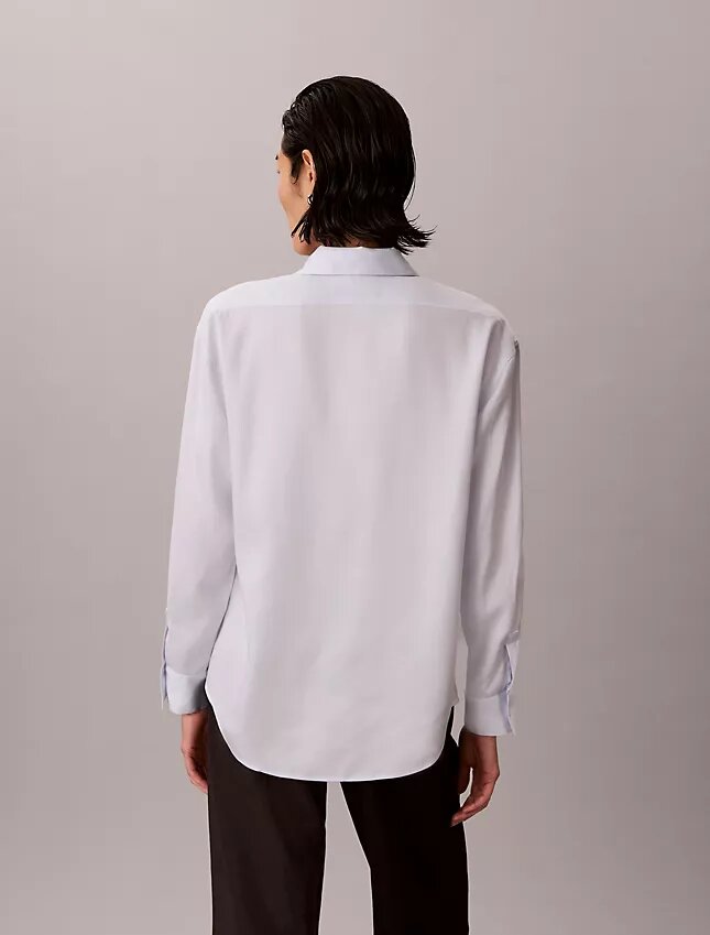 Camisa de botões com aba enrolada em Lyocell Camisa de botões com aba enrolada em Lyocell
