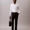 Camisa de botões com corte justo e elástico Camisa de botões com corte justo e elástico