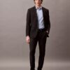 Camisa de botões com corte justo e elástico Camisa de botões com corte justo e elástico